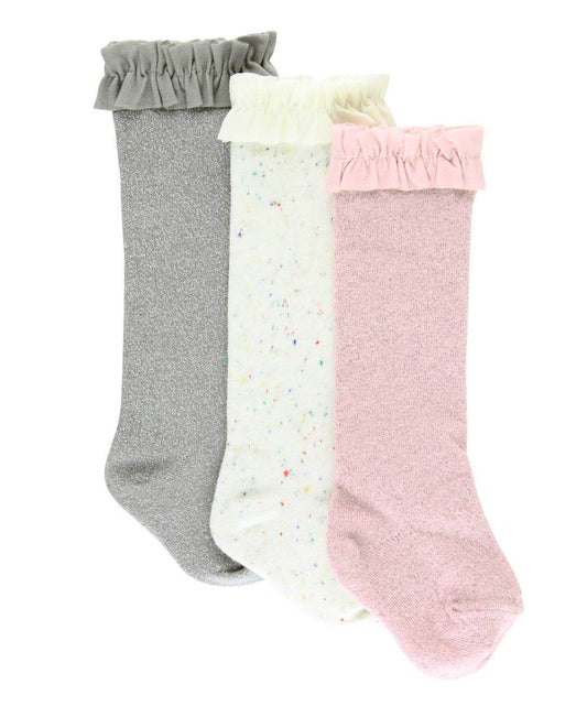 Confetti Ivory, Sparkle Gray & Ballet Pink 3-Pack Socks