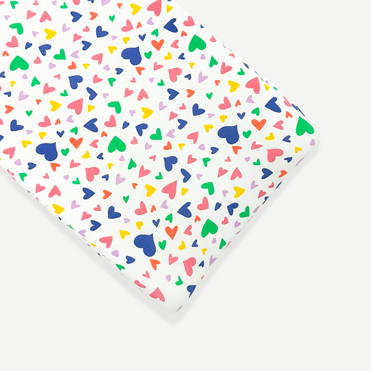 'I Heart You' Colorful Changing Pad Cover