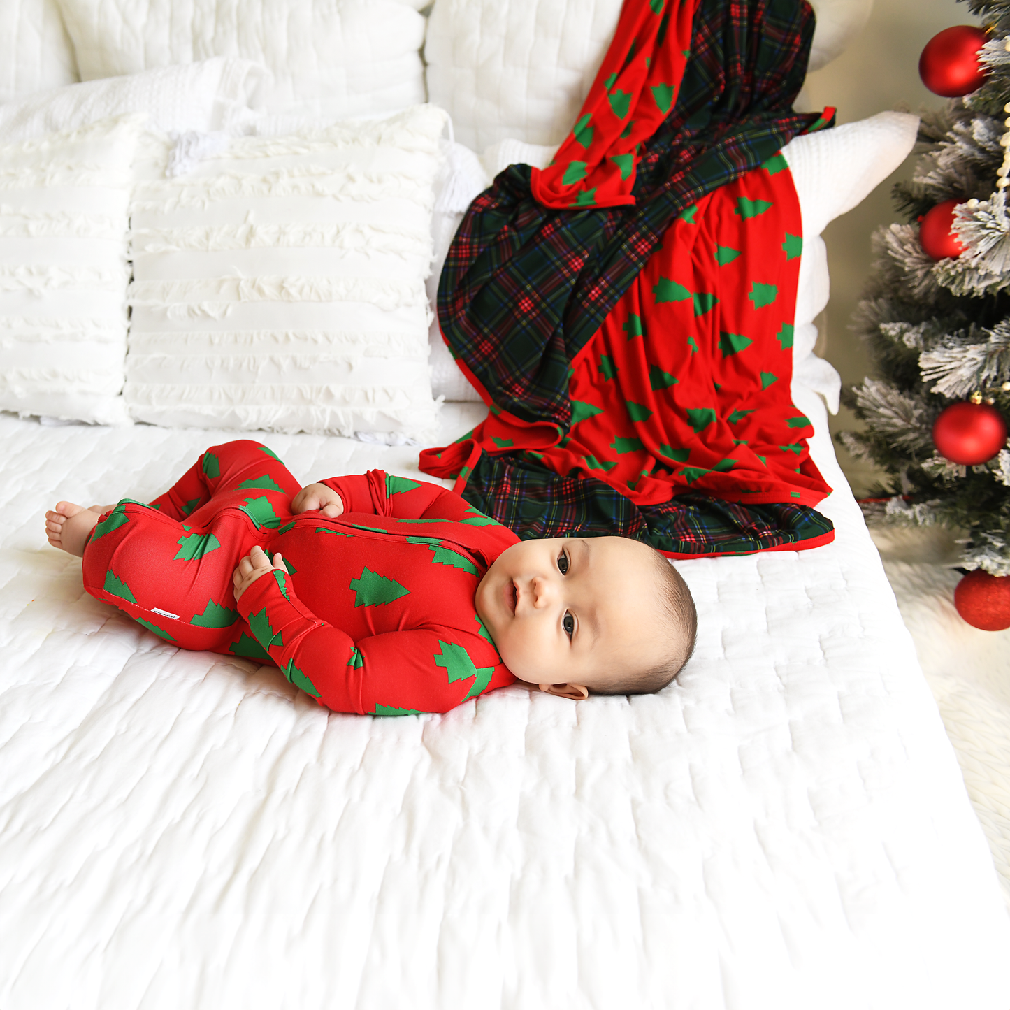 Kevin Trees Christmas Zip Romper