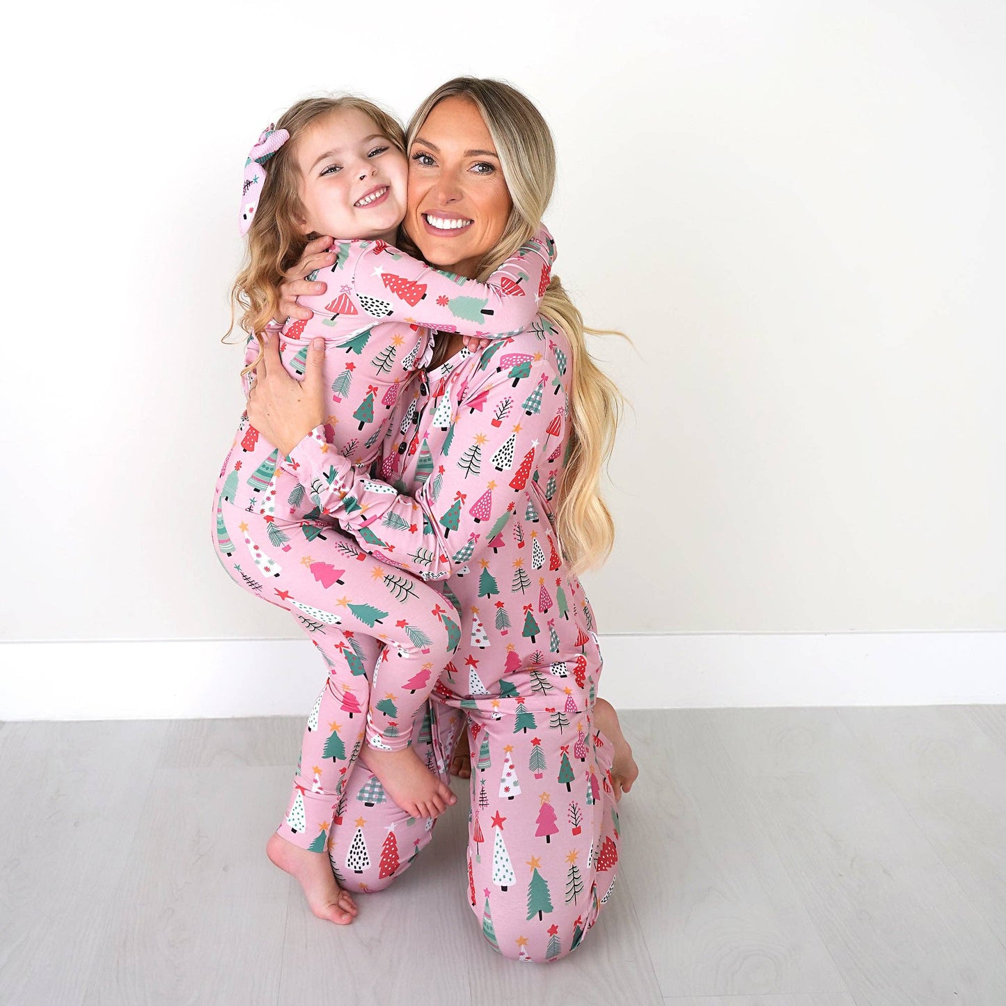 Noelle Pink Trees Ruffle Christmas Pajamas