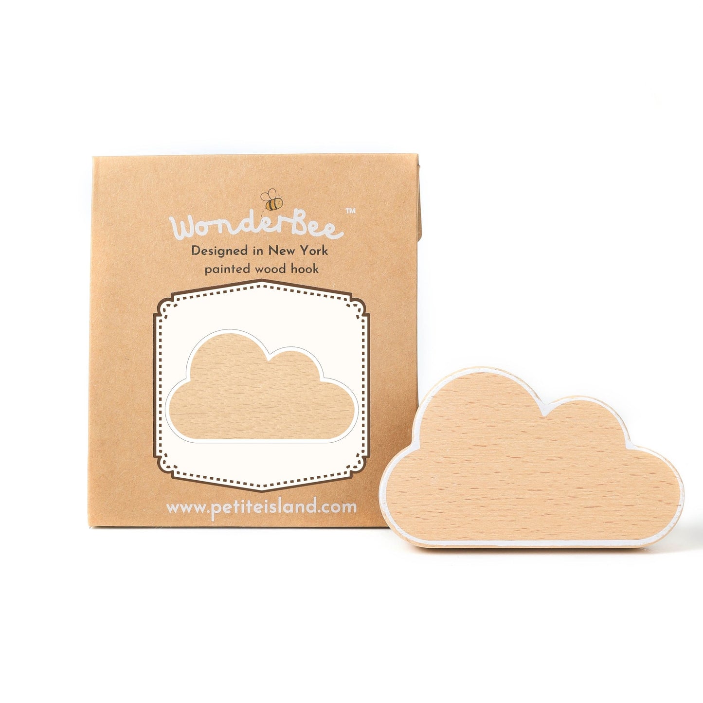 WonderBee™ Natural Pine Cloud Decorative Painted Wall Hook