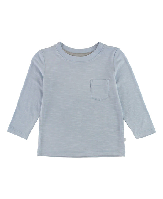 Boys Frost Blue Ultrasoft Long Sleeve Pocket Tee