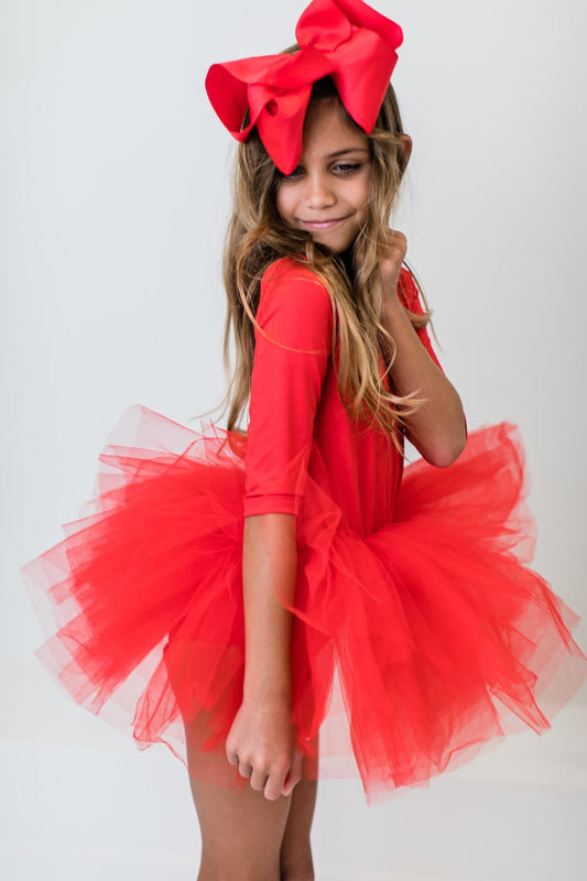 Red 3/4 Tutu Leotard