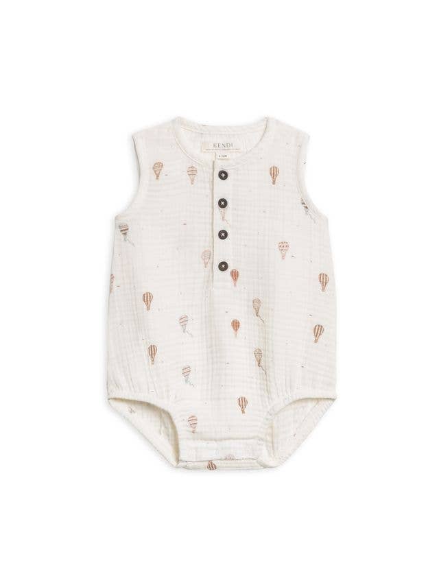 Bowie Muslin Bubble Romper - Hot Air Balloon