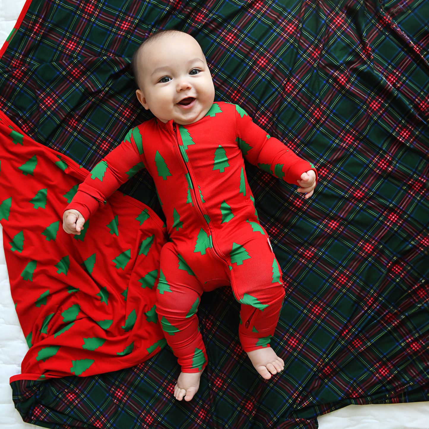 Kevin Trees Christmas Zip Romper