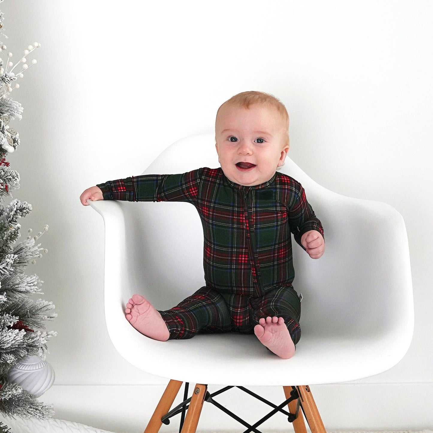 Kane Tartan Christmas Zip Romper