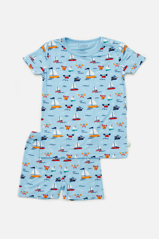 Shorts Pajama Set - Beach Boats