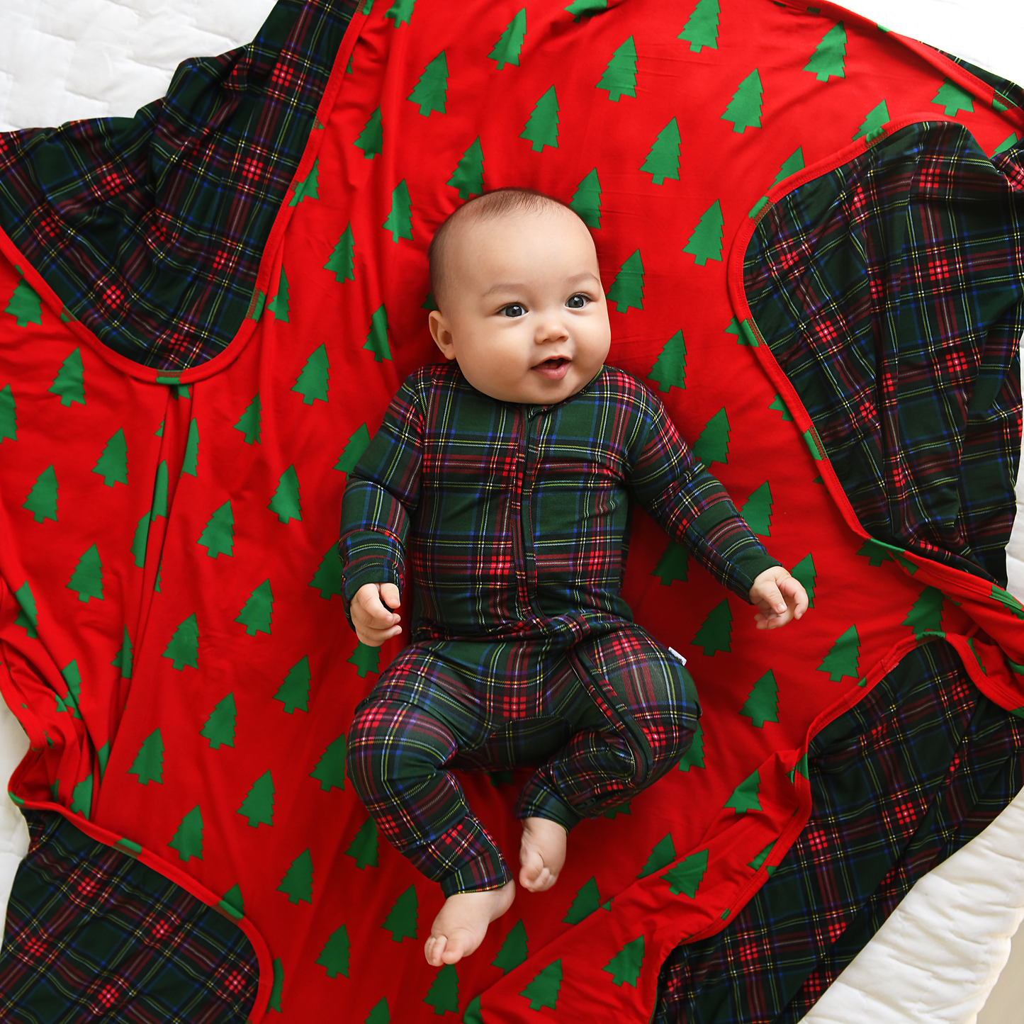 Kane Tartan Christmas Zip Romper