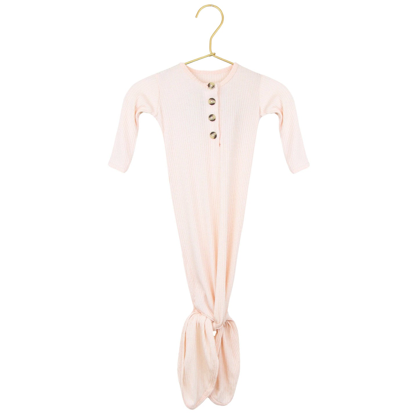 Rosie Ribbed Knotted Gown: NB-3M