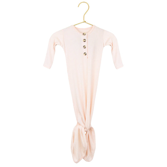 Rosie Ribbed Knotted Gown: NB-3M