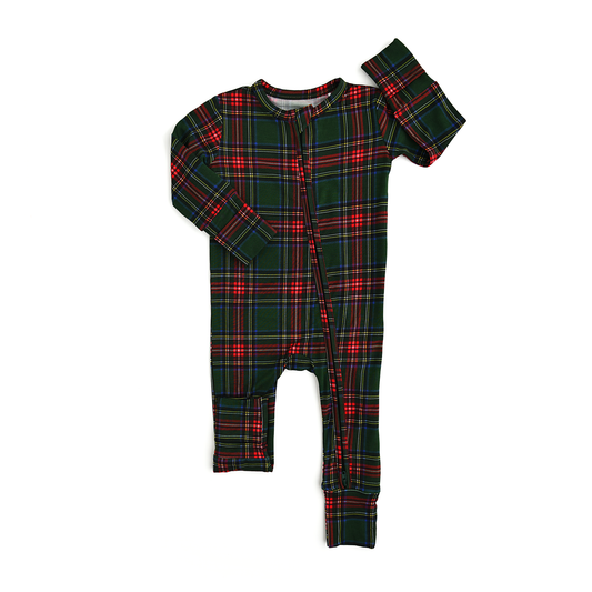 Kane Tartan Christmas Zip Romper