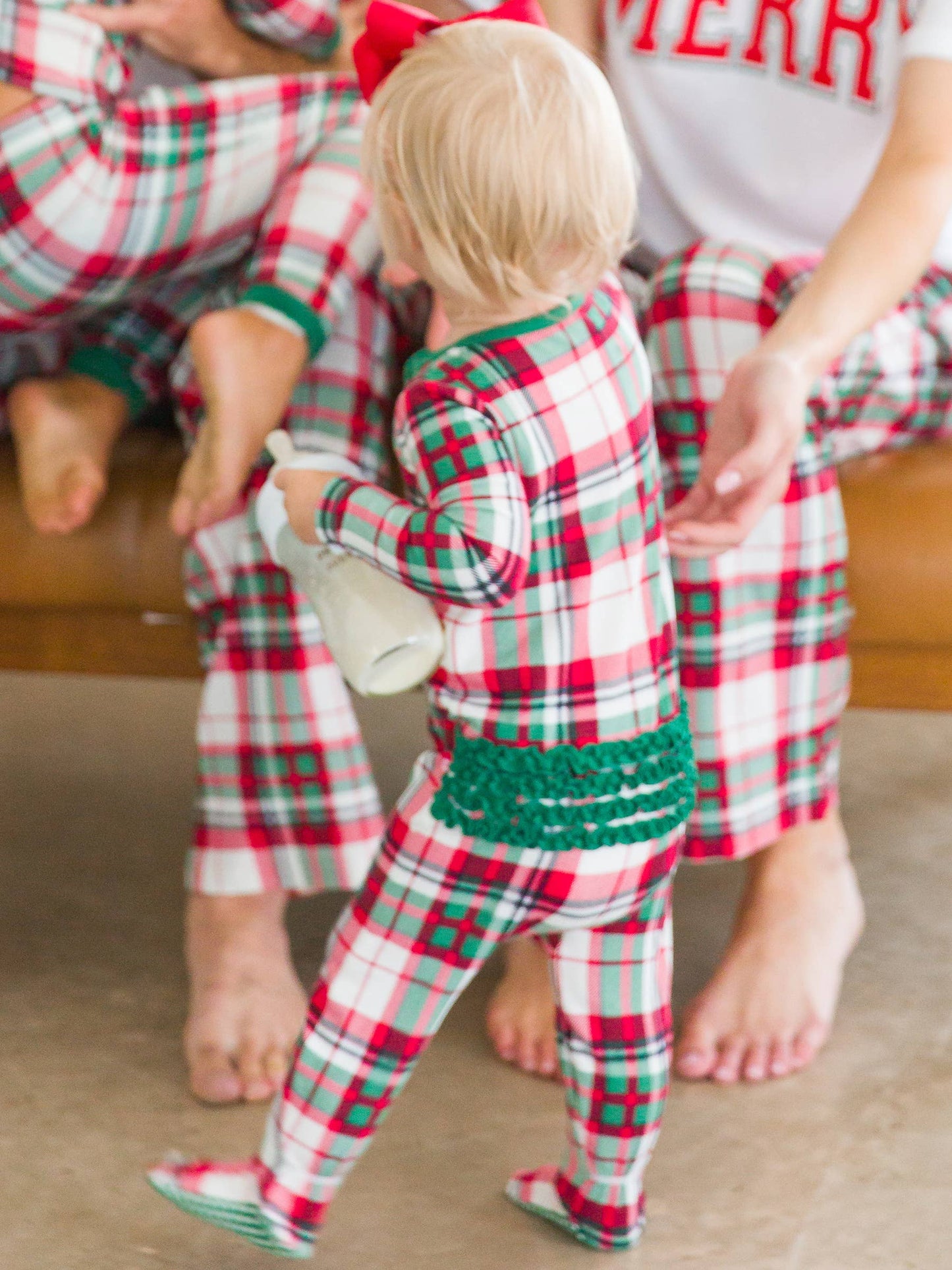 Dashing Dreams Plaid Footed Ruffle Pajama