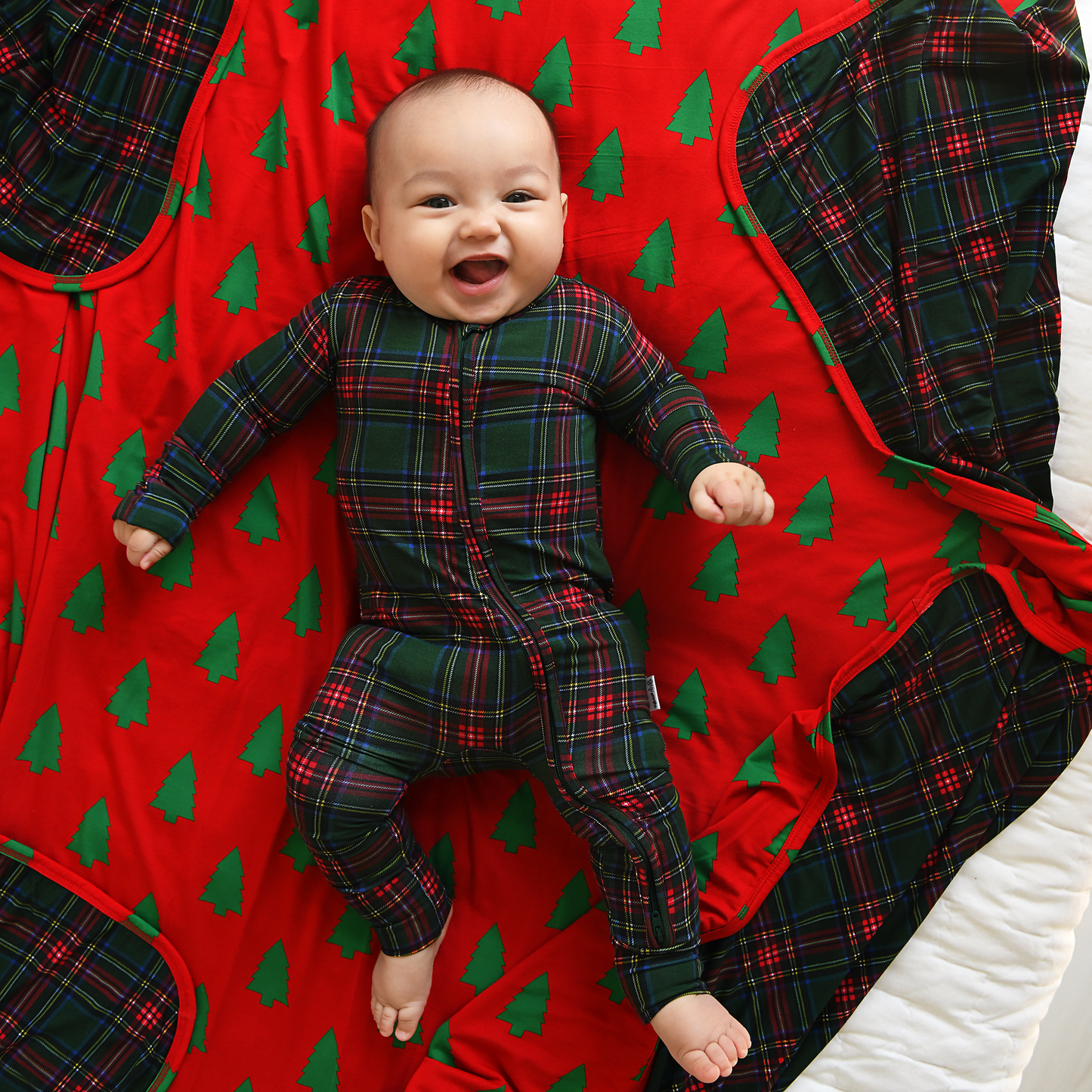 Kane Tartan Christmas Zip Romper