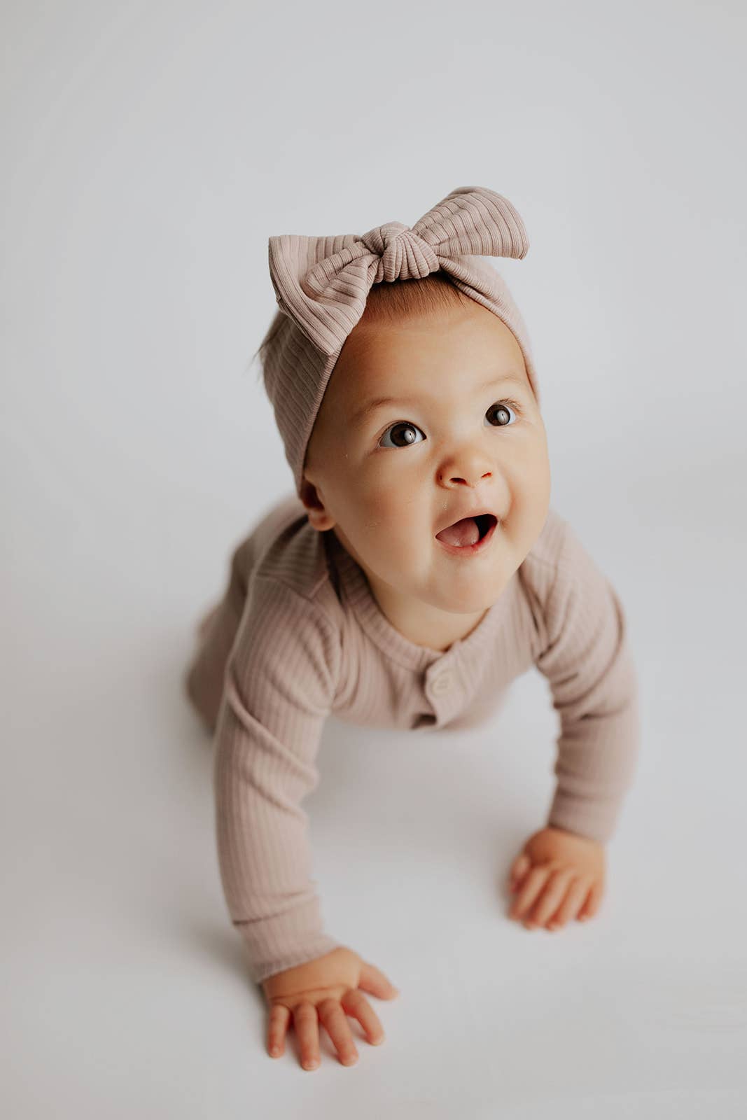 Baby Ribbed Playsuit with Pockets / Dusty Rose