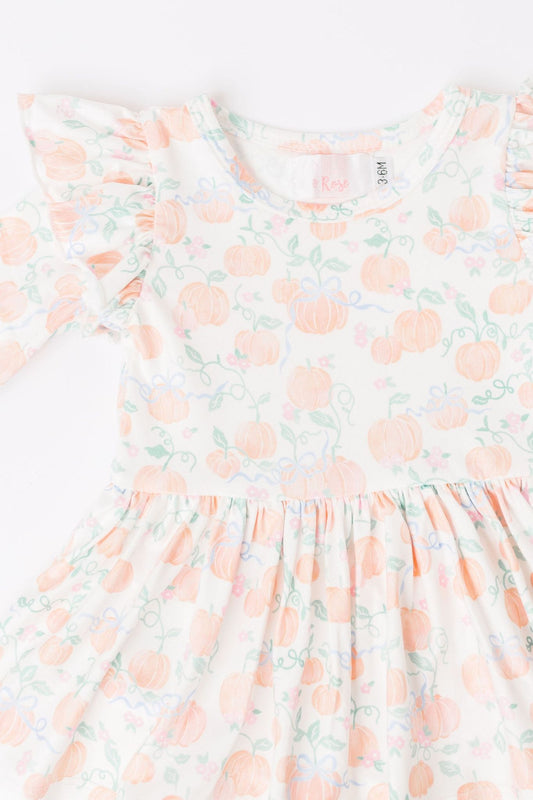 Pretty Pumpkins Twirl Flutter Bodysuit