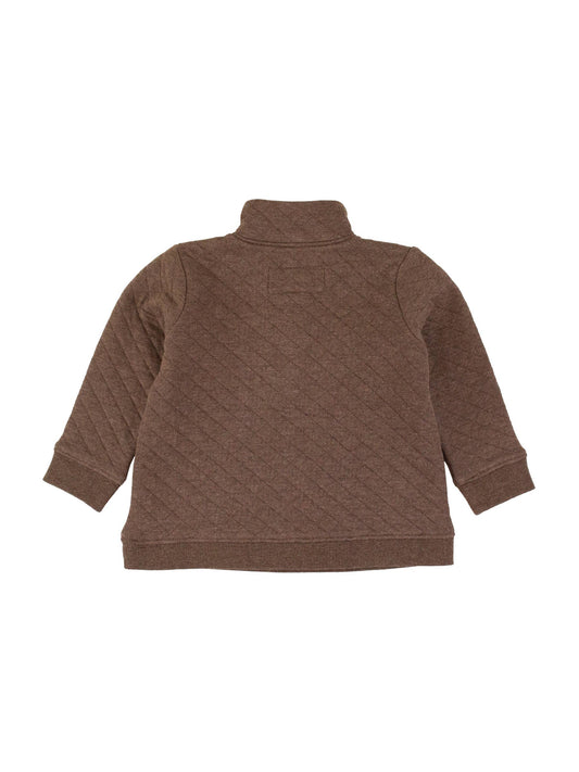 Boys Heather Carafe Quilted Quarter Snap / Brown