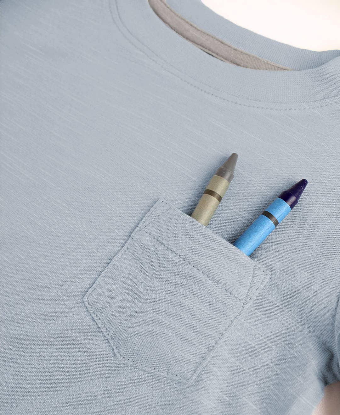 Boys Frost Blue Ultrasoft Long Sleeve Pocket Tee