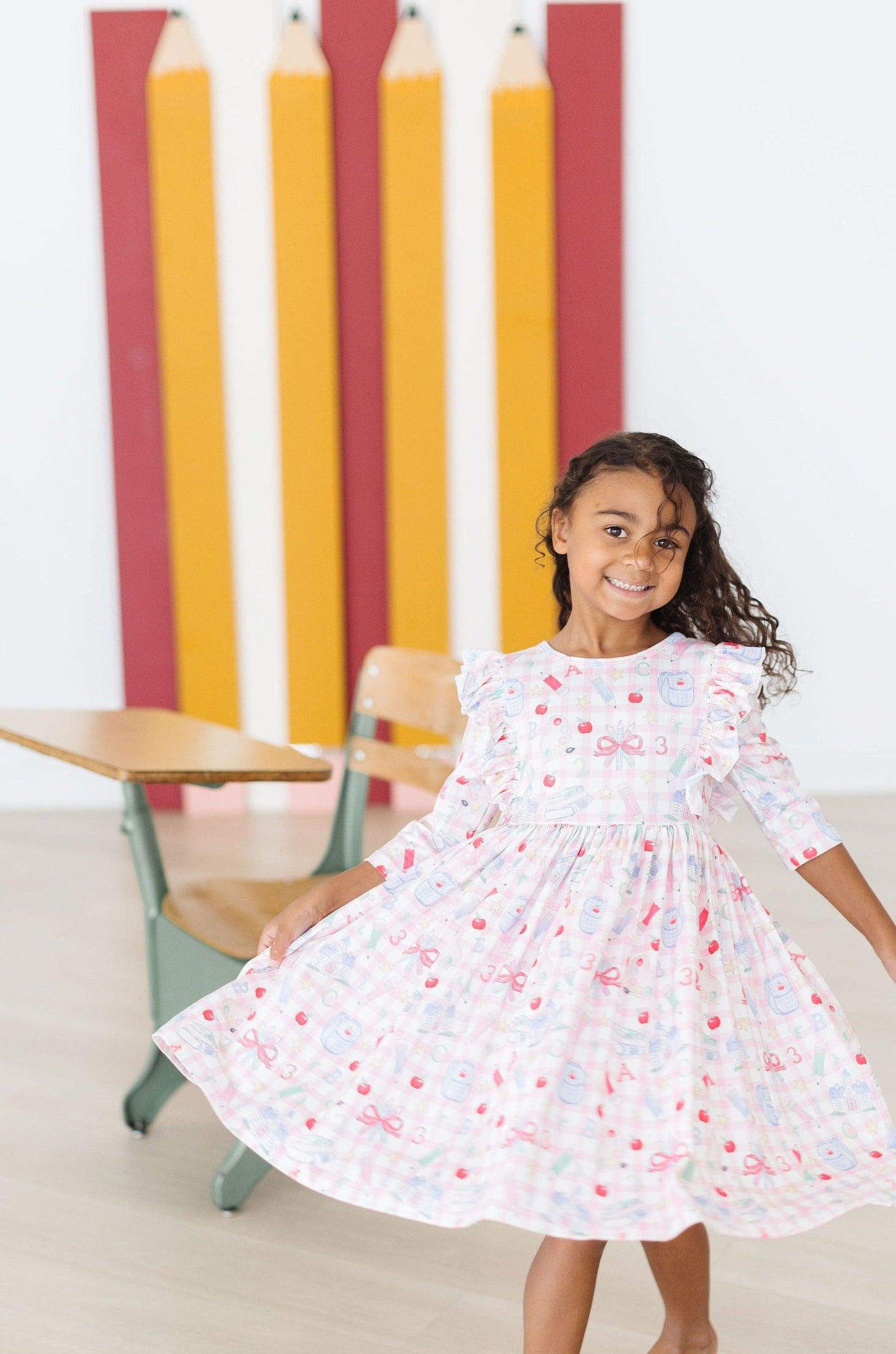 School Days 3/4 Ruffle Twirl Dress