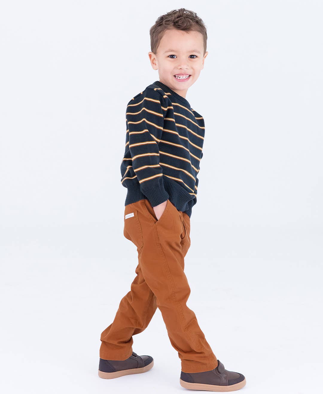 Boys Tawny Brown Straight Chino Pants