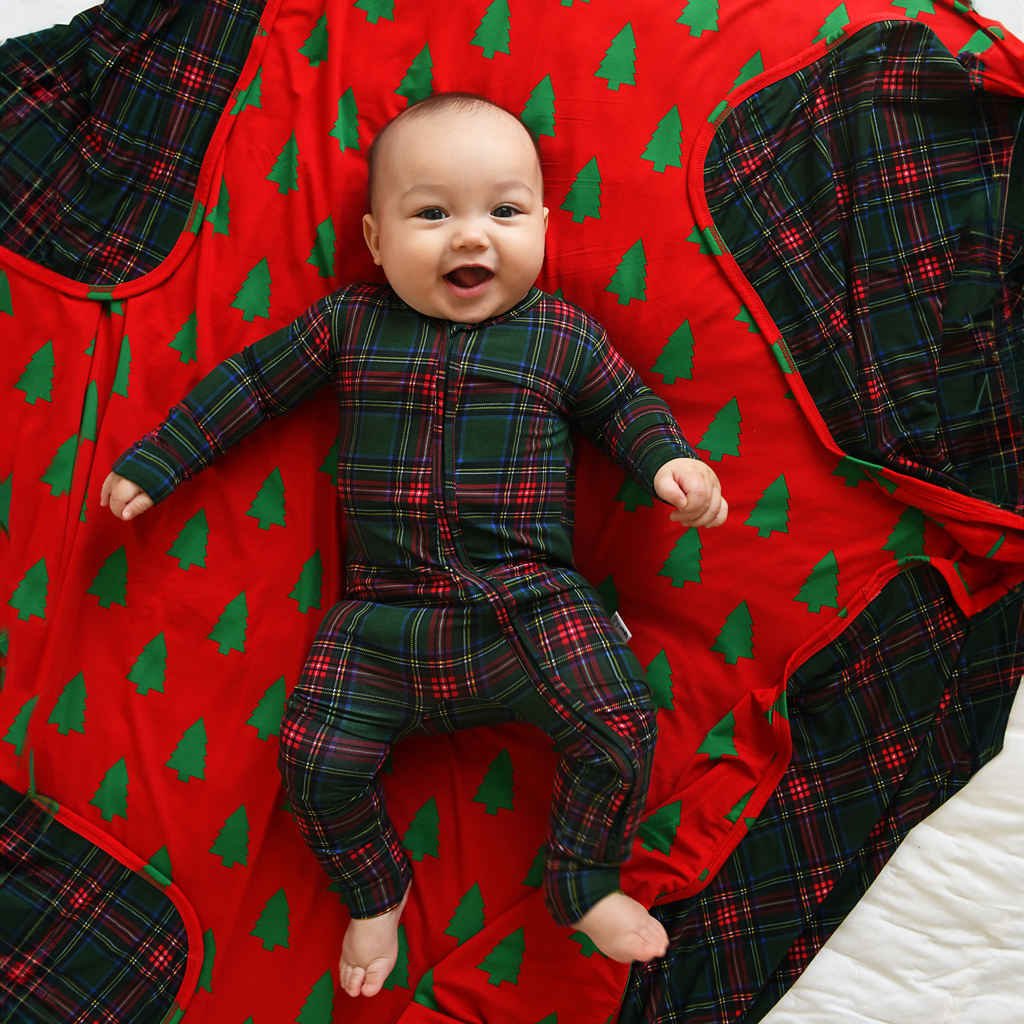 Kane Tartan Christmas Zip Romper