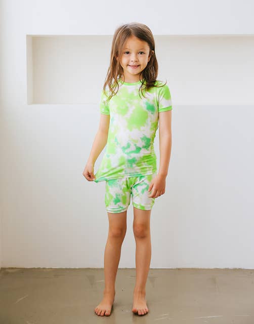 Tie Dye Lime Short Sleeve PJs