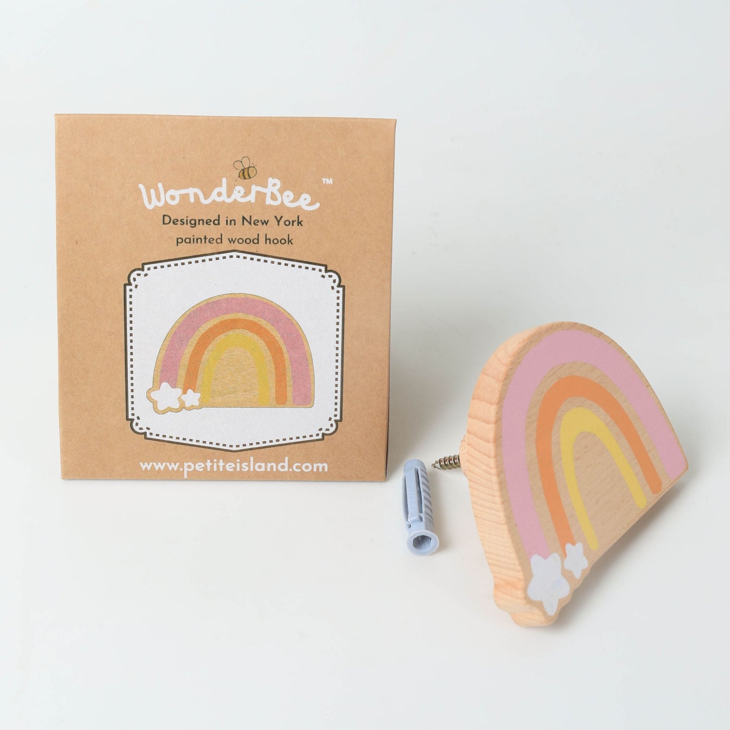 WonderBee™ Dusty Pink Rainbow Decorative Painted Wall Hook