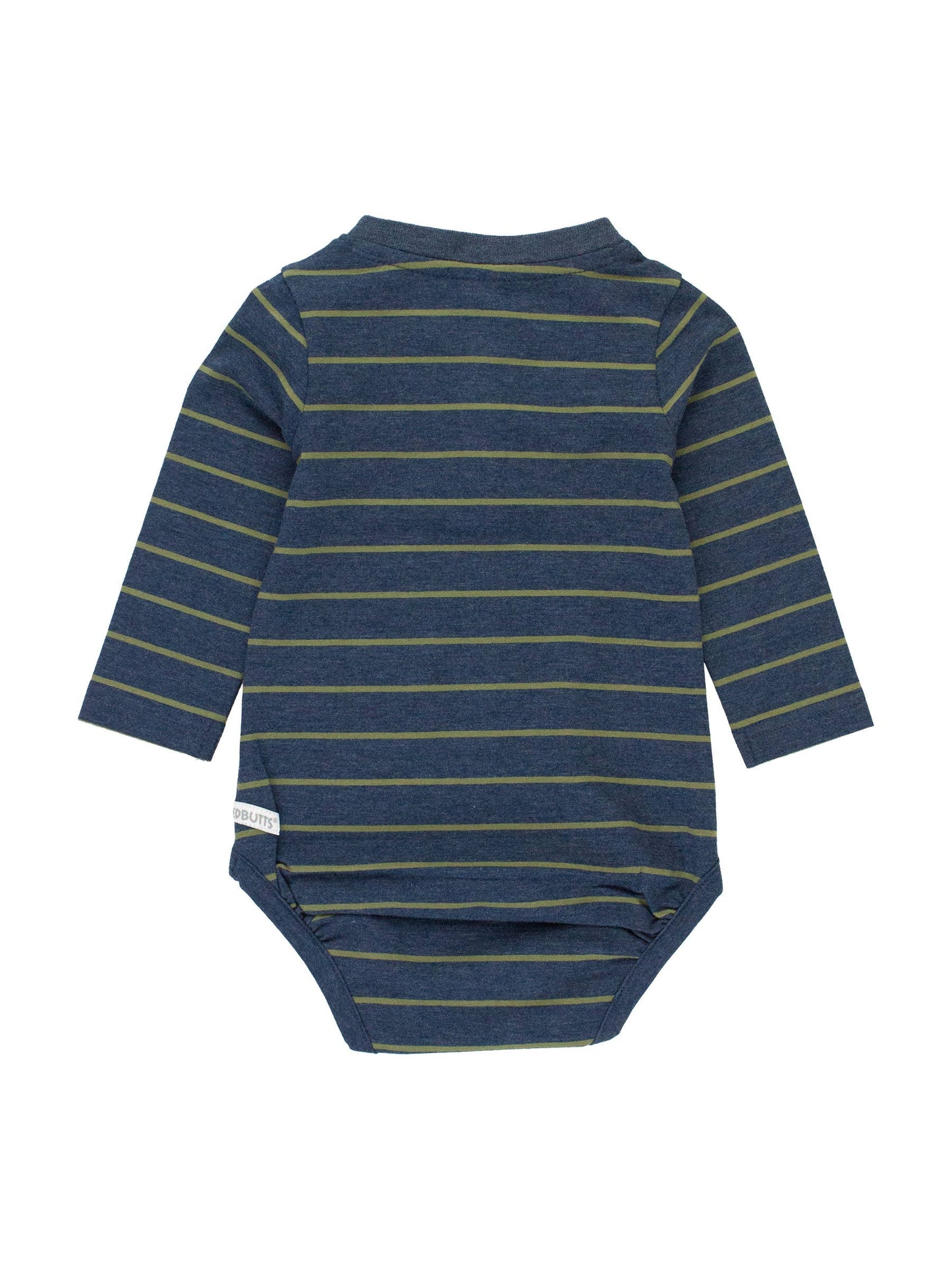 Boys Dusty Olive Stripe Knit Henley Bodysuit