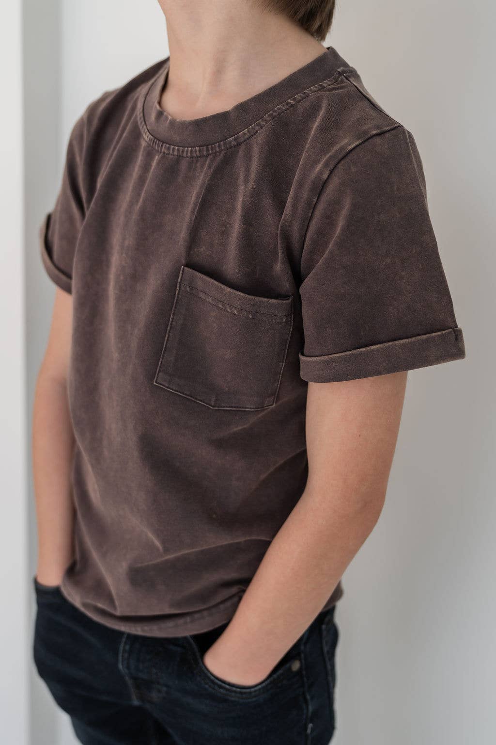 Slate Stonewash Kids Pocket Tee