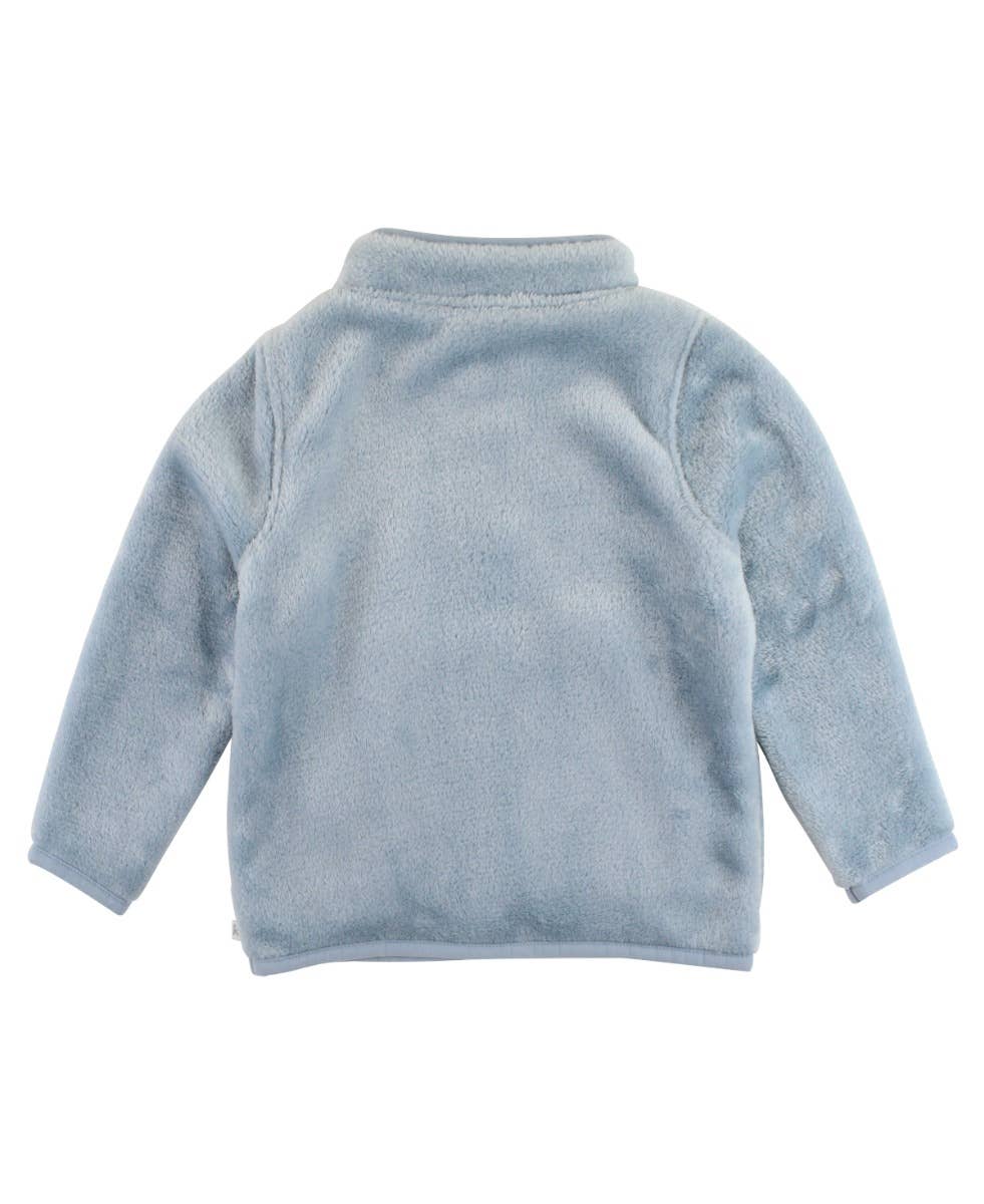 Boys Slate Blue Fleece Quarter-Zip Pocket Pullover