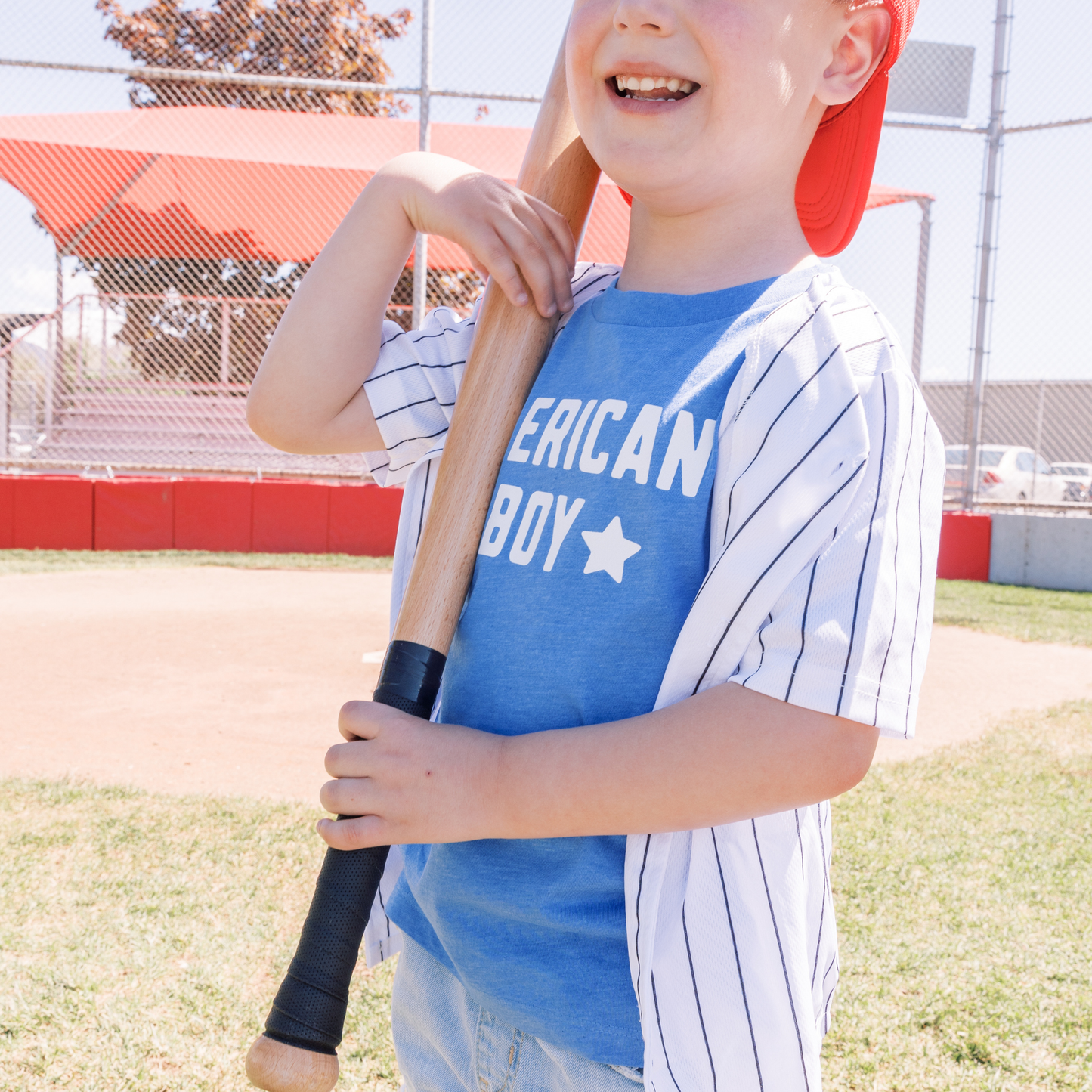 American Boy 4th of July Shirt / Heather Blue