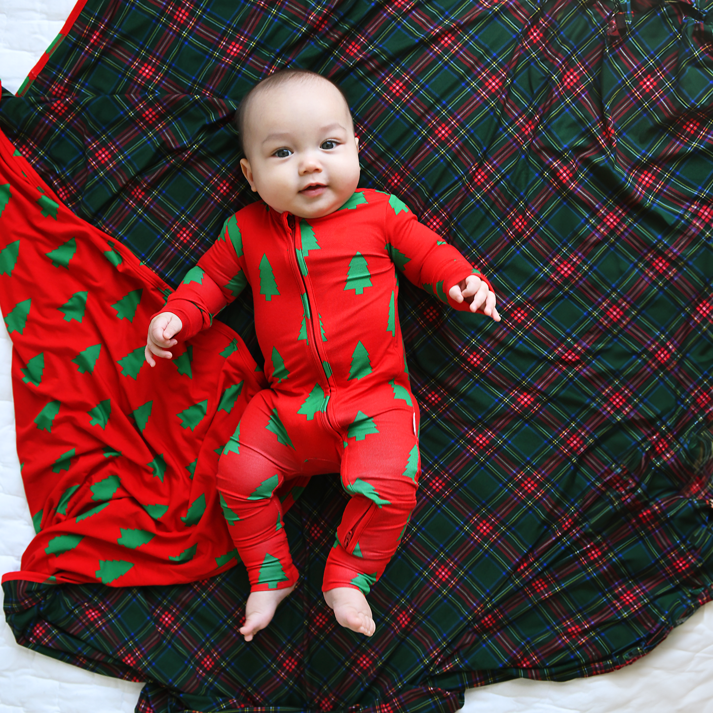 Kevin Trees Christmas Zip Romper