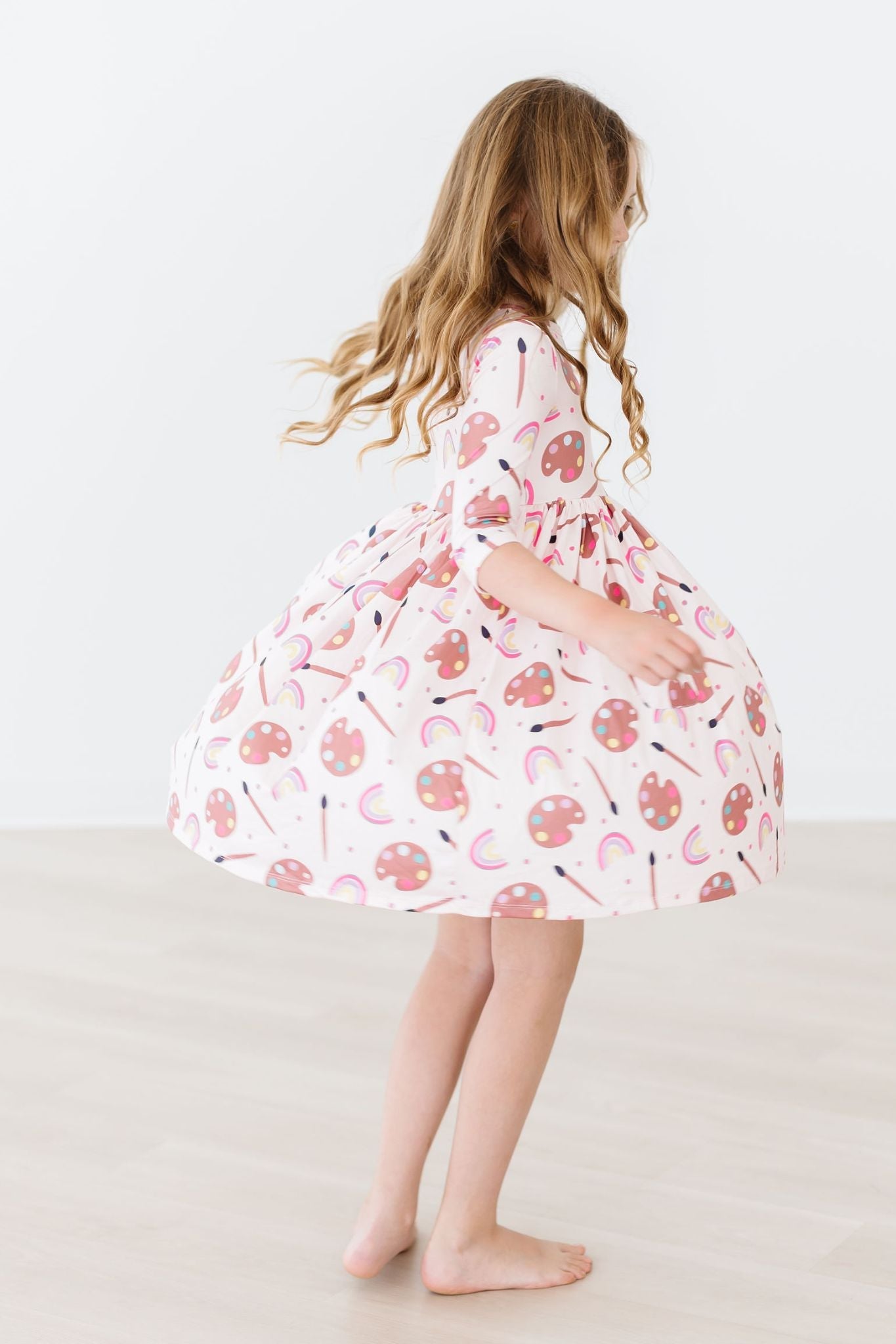 Art Class 3/4 Sleeve Pocket Twirl Dress