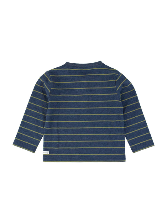 Boys Dusty Olive Stripe Knit Henley Tee