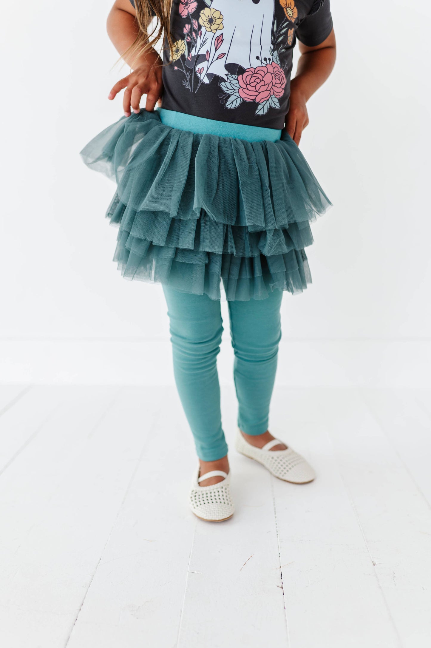 Tutu Plush Leggings / Jade