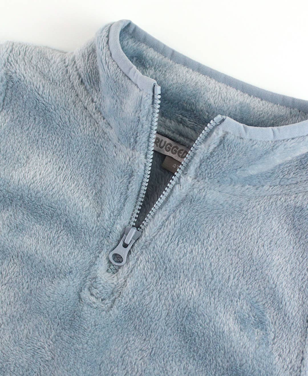 Boys Slate Blue Fleece Quarter-Zip Pocket Pullover