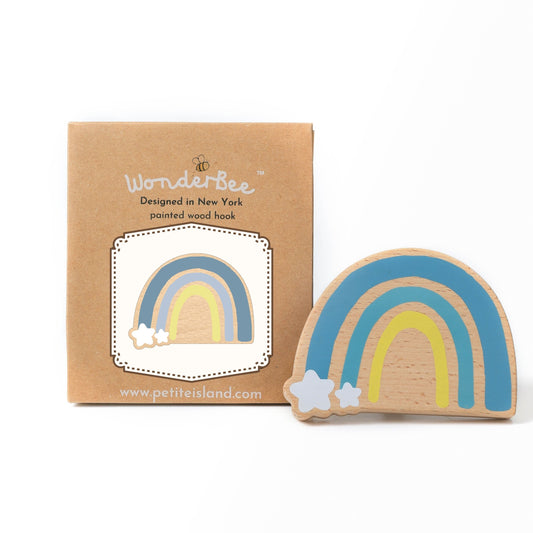 WonderBee™ Pale Blue Rainbow Decorative Painted Wall Hook