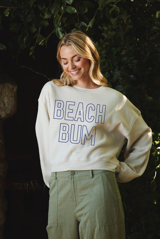 Beach Bum Mid Sweatshirt (Womens) - Light Blue