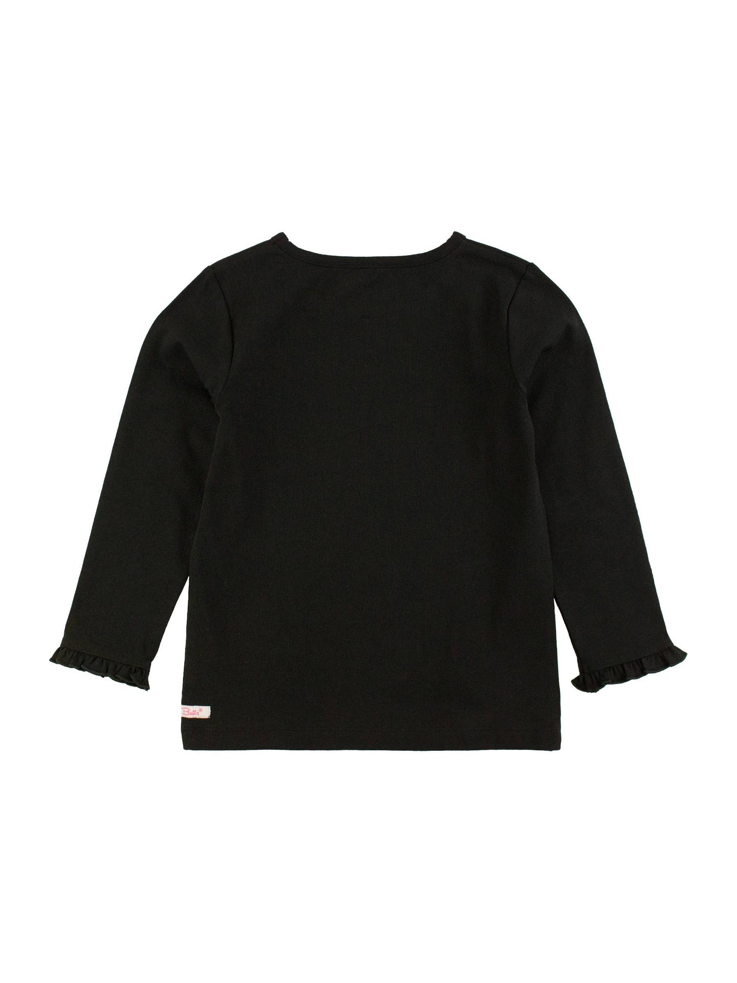 Black Knit Long Sleeve Ruffle Sleeve Top