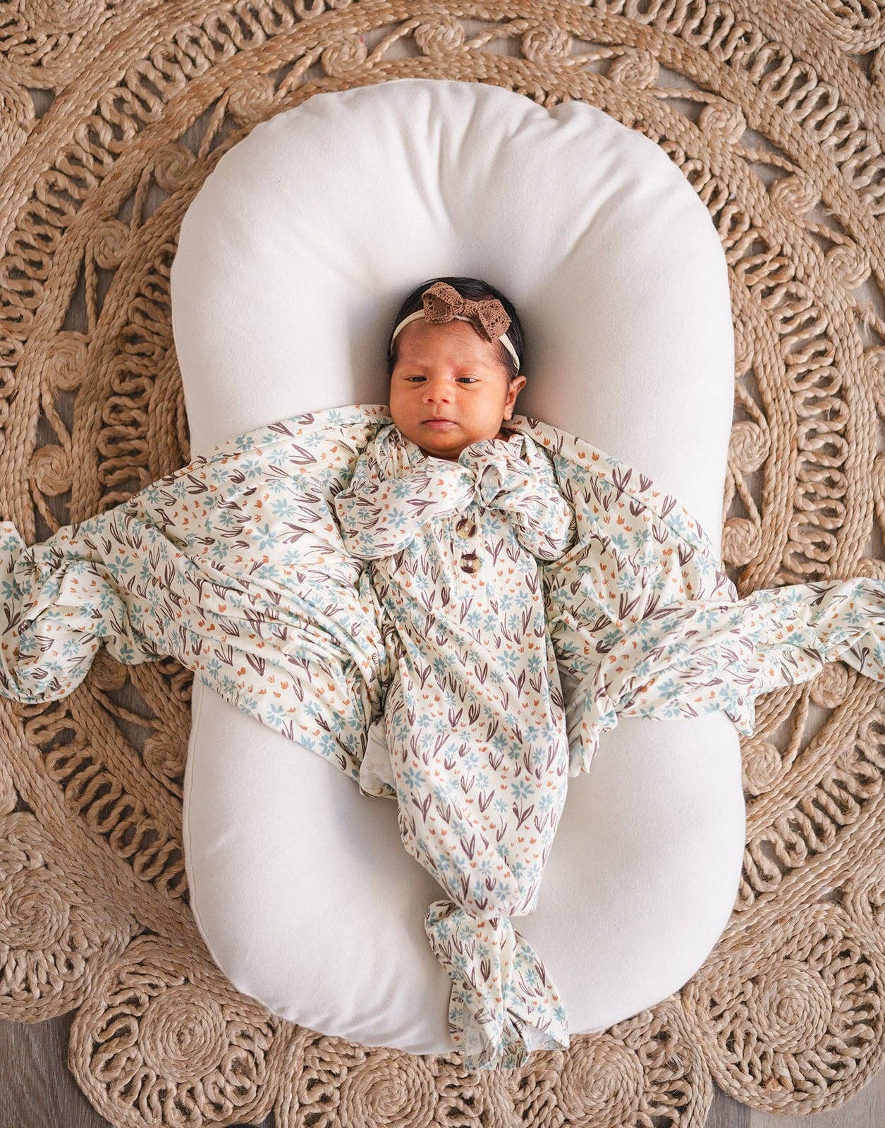 Knotted Baby Gown - La La Floral