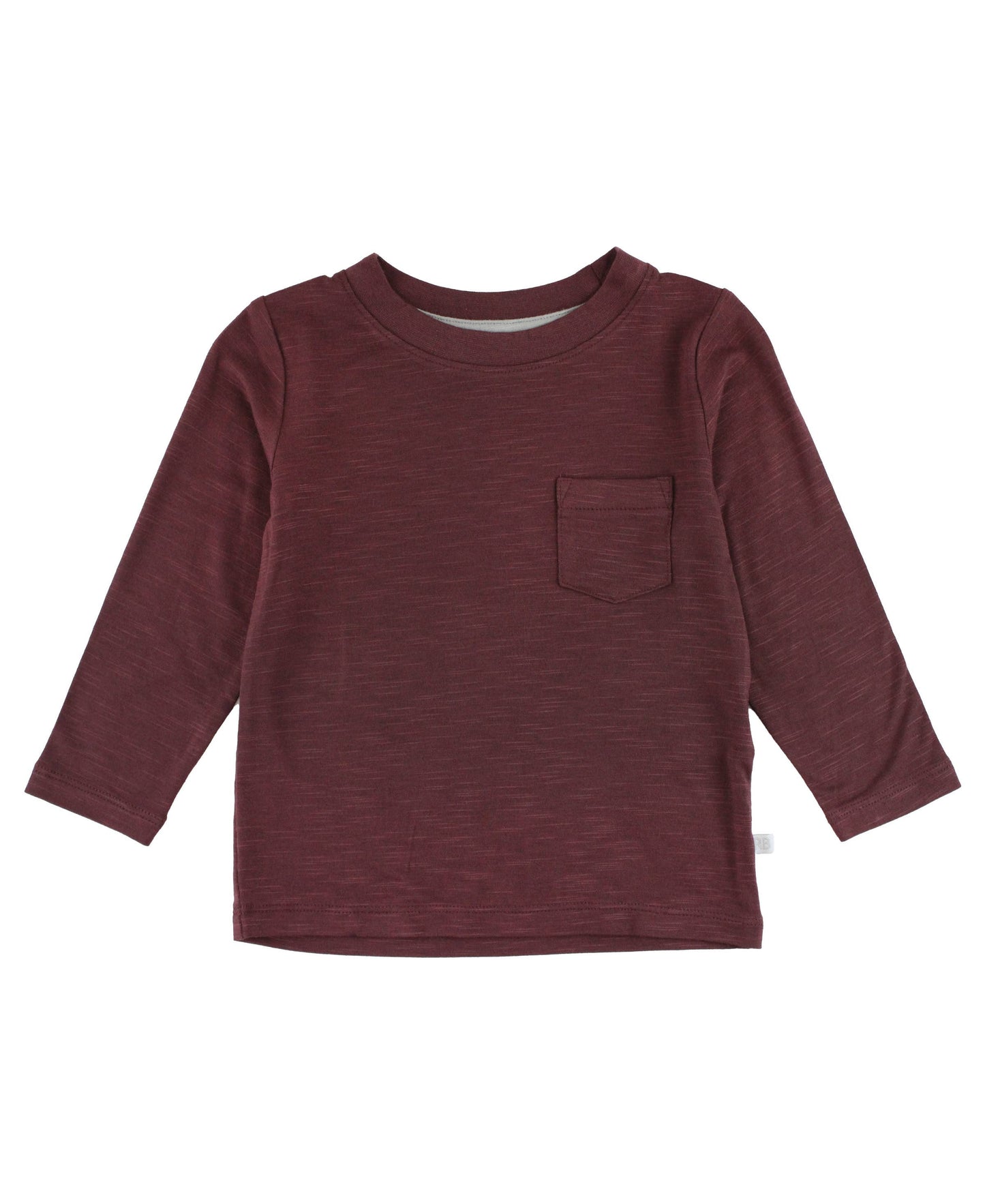 Boys Mahogany Ultrasoft Long Sleeve Pocket Tee