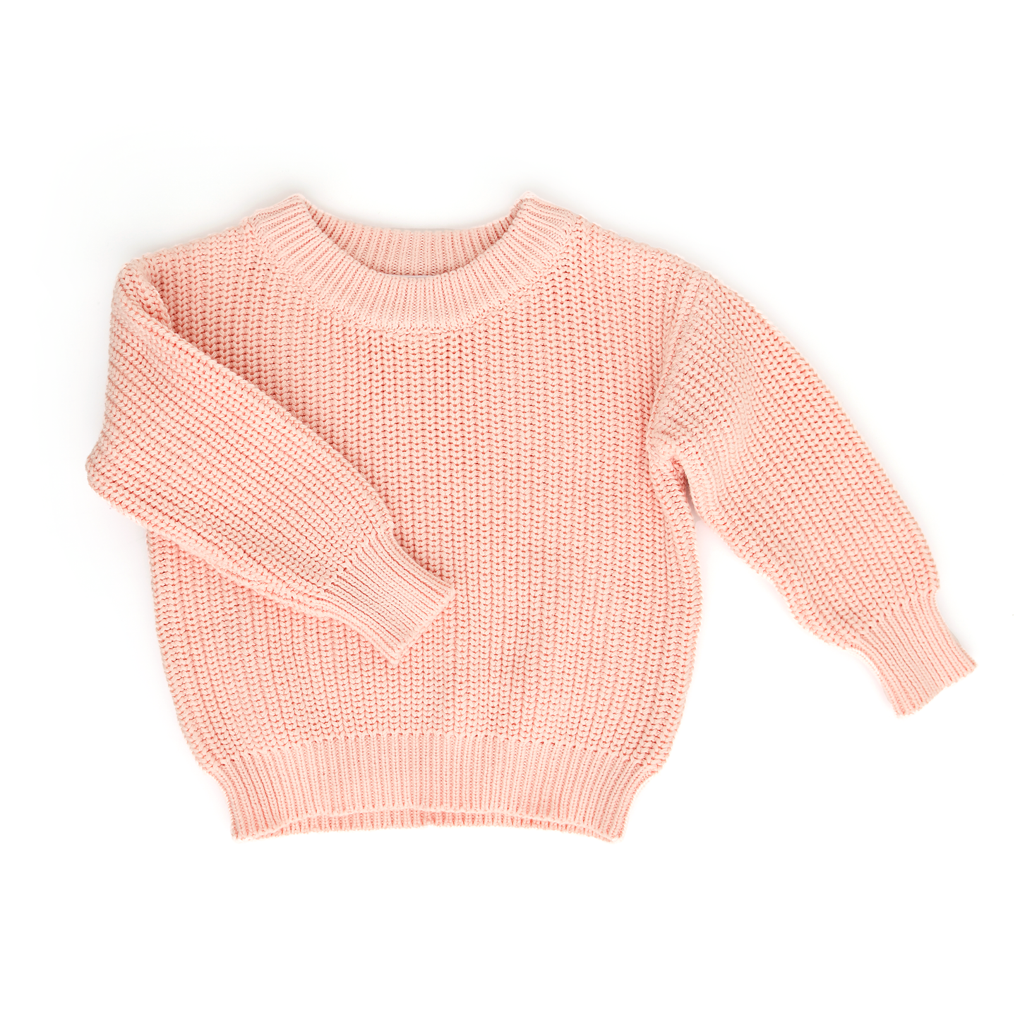 Long Sleeve Knit Sweater - Light Pink