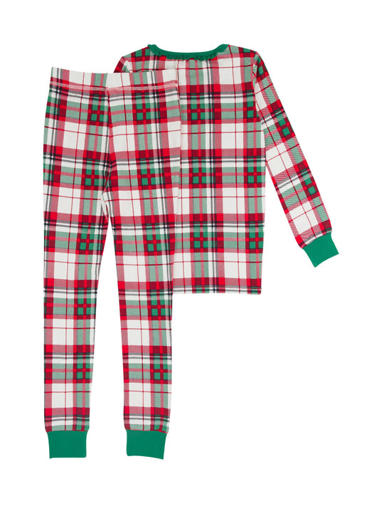 Dashing Dreams Plaid Ruffle Long Sleeve Pajama Set