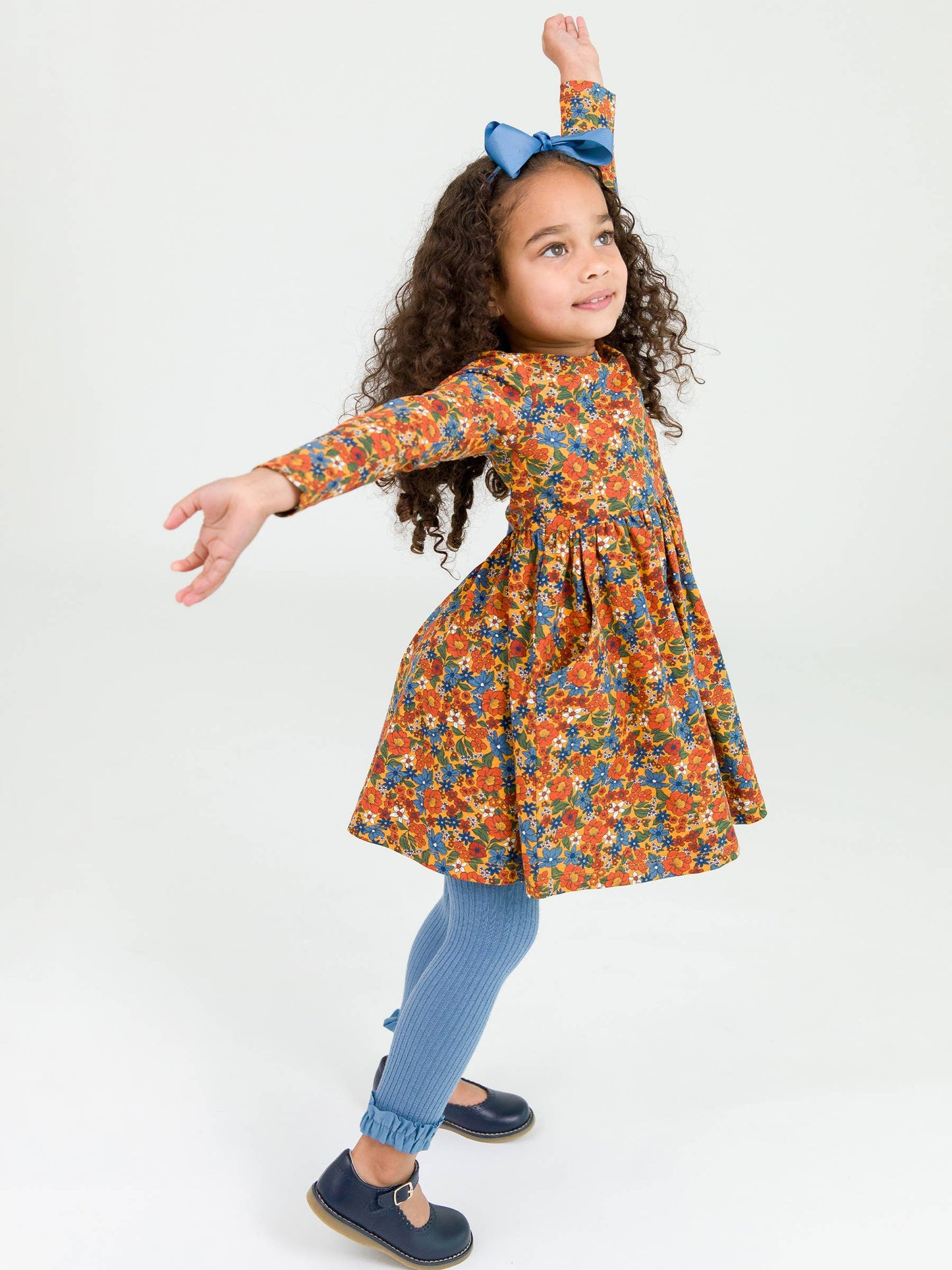 Golden Harvest Knit Long Sleeve Twirl Dress