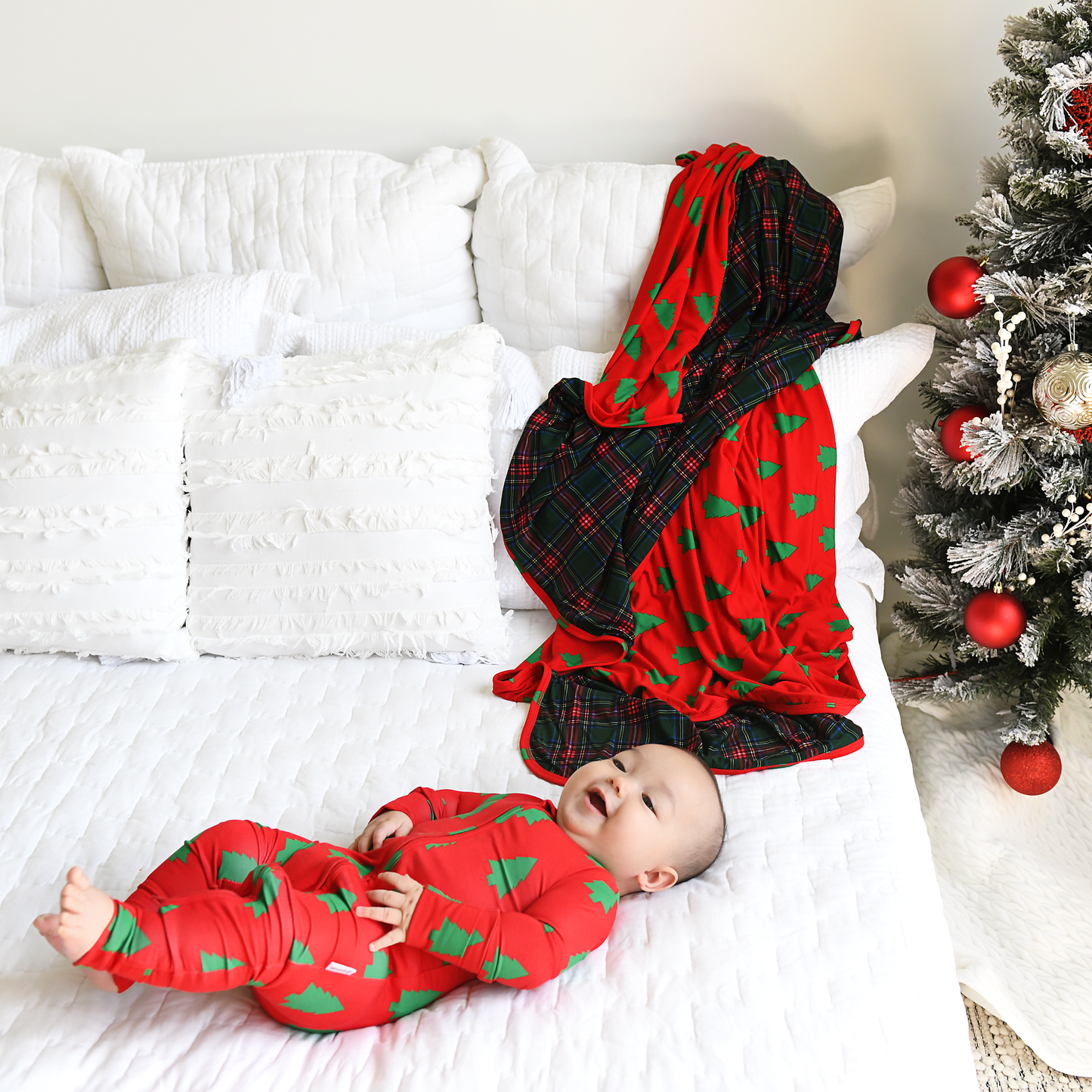 Kevin Trees Christmas Zip Romper