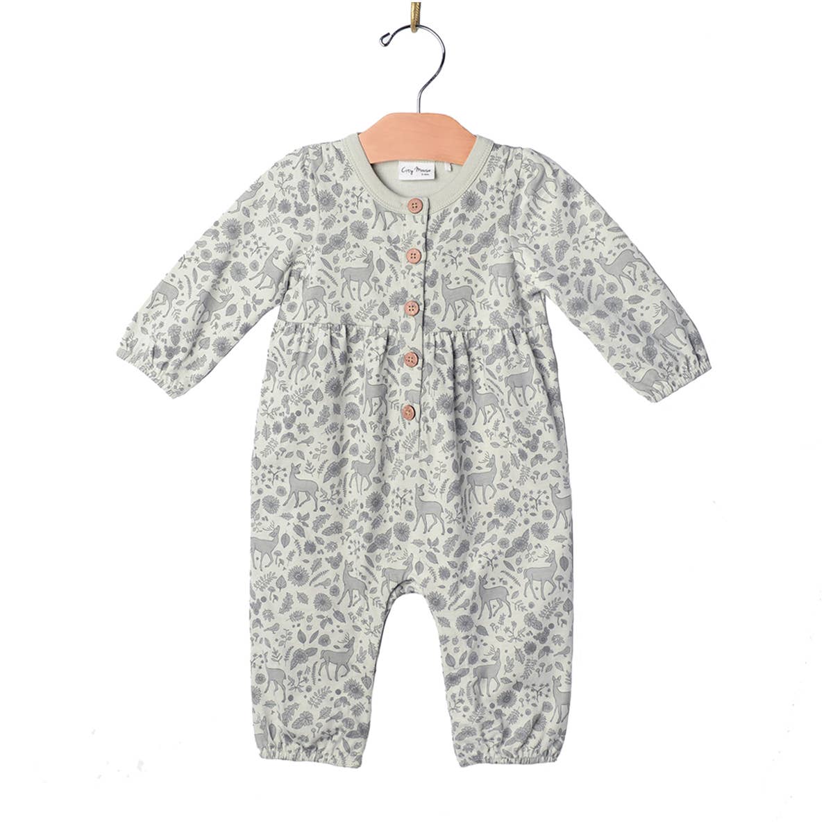 Henley Long Leg Romper / Fall Deer