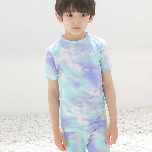 Tie Dye Mint Blue Short Sleeve PJs