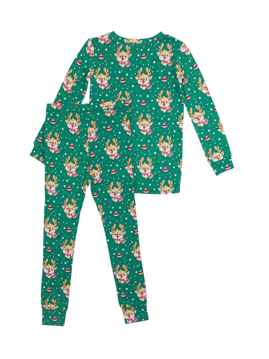 Reindeer Cheer Bamboo Long Sleeve Pajama Set