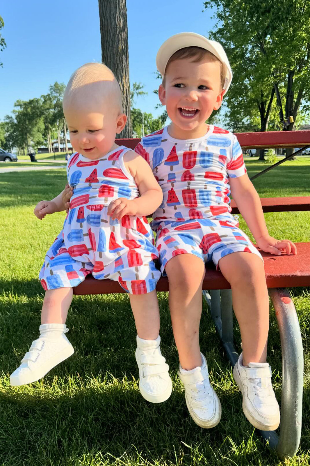 Stretchy Sleeveless Twirl Dress - Popsicles