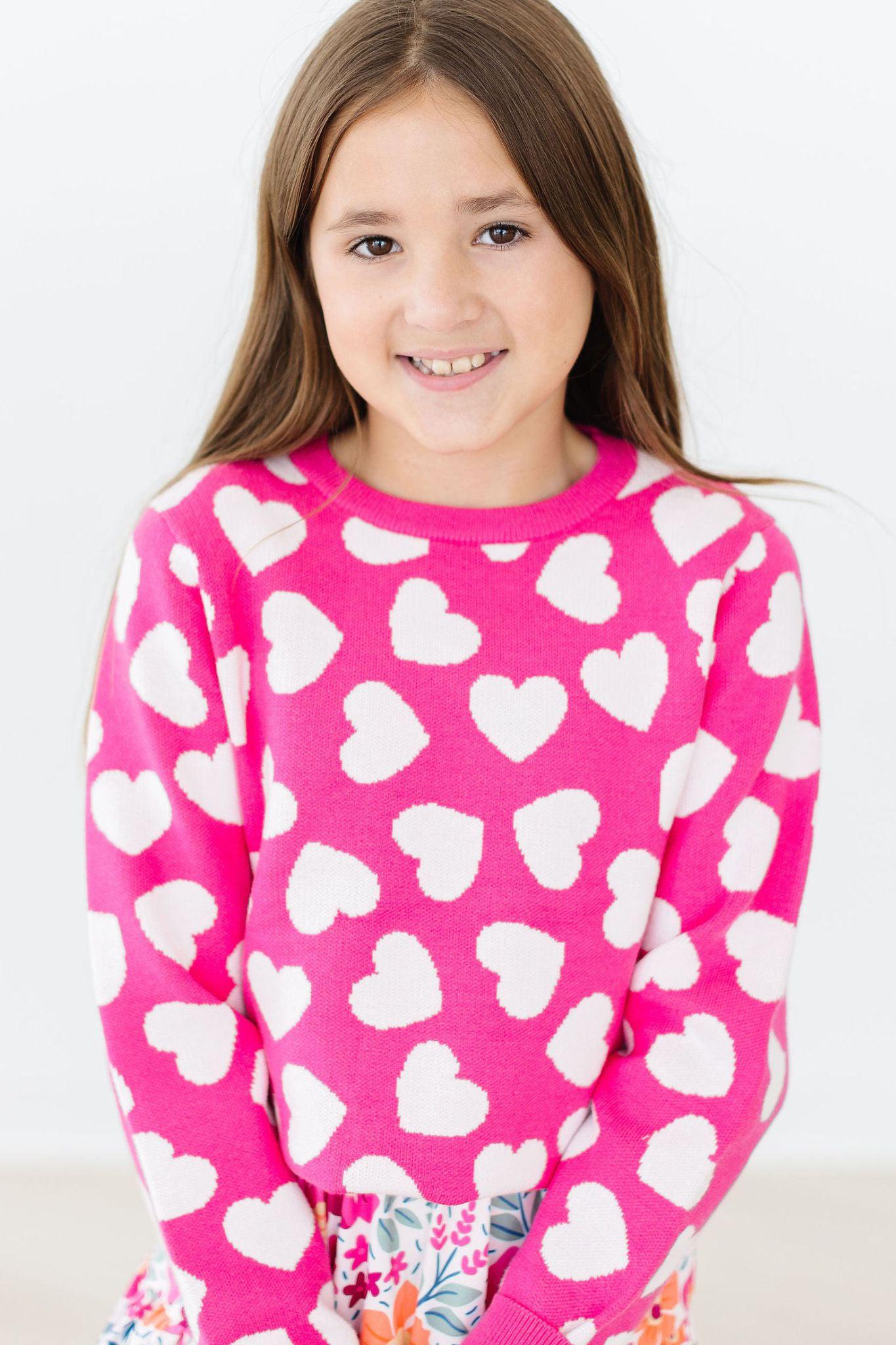 Hot Pink Hearts Sweater