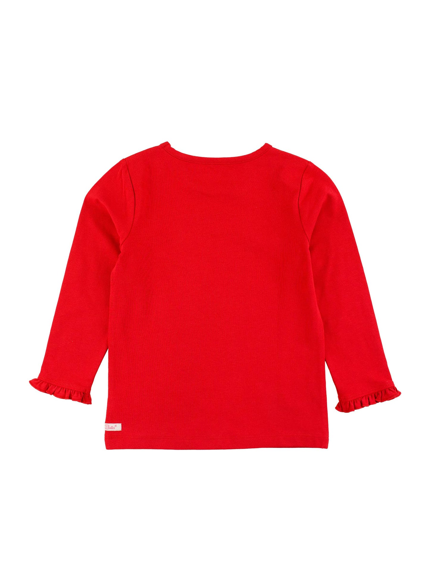 Red Knit Long Sleeve Ruffle Sleeve Top